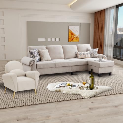 Tornama Sectional Sofa Set with Velvet Accent Chair