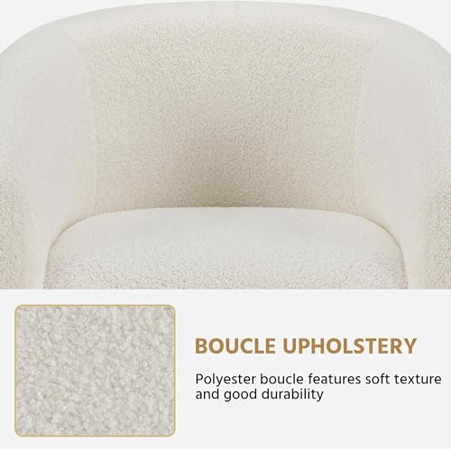 Set of 2 Furry Sherpa Barrel Accent Chairs