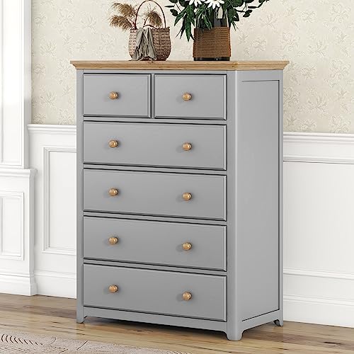 Flieks 3-Pieces Bedroom Furniture Sets, Bedroom Sets Storage Queen Size Platform Bed with Nightstand(USB Charging Ports) and Storage Chest, Gray+Natrual