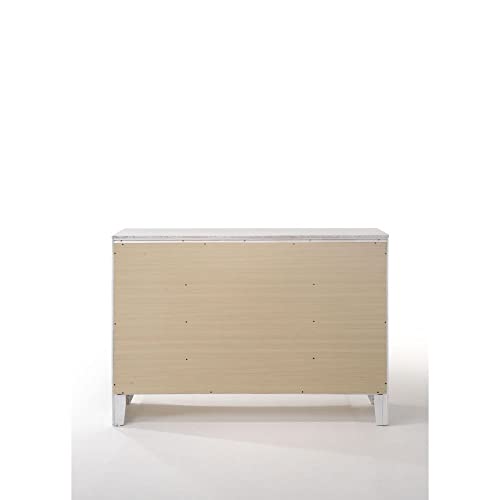 Wood Furniture 5-Piece Bedroom Set Bed w/Storage, Chest, Dresser, Nightstand and Mirror (White, Queen)