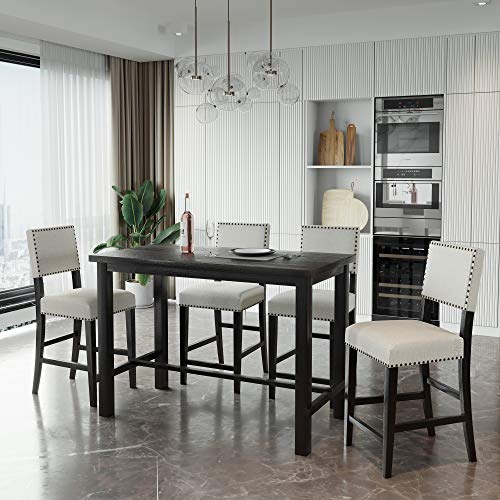 Merax 5-Piece Kitchen Counter Height Dining Set