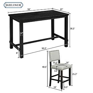 Merax 5-Piece Kitchen Counter Height Dining Set