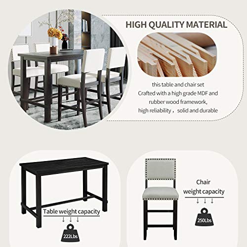Merax 5-Piece Kitchen Counter Height Dining Set