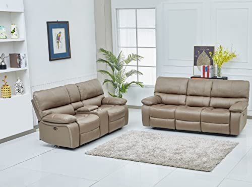 Betsy Power Reclining Sofa Set, Taupe (8007)