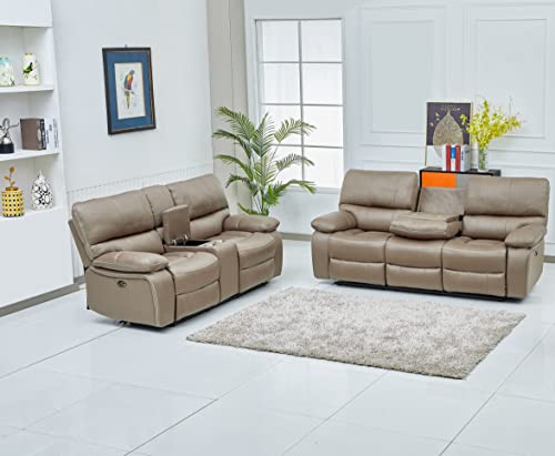 Betsy Power Reclining Sofa Set, Taupe (8007)