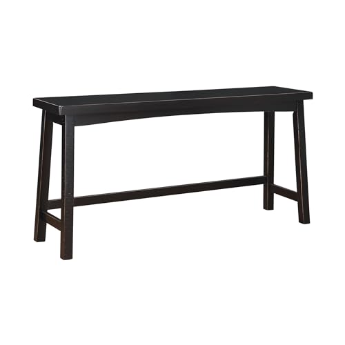 Lexicon Bar Table Set for 3, Small Kitchen table set Kitchen Island Table with 3 Saddle Bar Stools, 4 Piece Dining Table Set for Breakfast Nook, Living Room, Apartment, Counter Height, Black