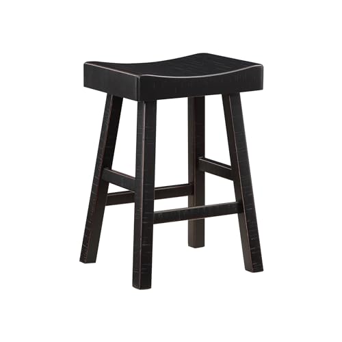 Lexicon Bar Table Set for 3, Small Kitchen table set Kitchen Island Table with 3 Saddle Bar Stools, 4 Piece Dining Table Set for Breakfast Nook, Living Room, Apartment, Counter Height, Black