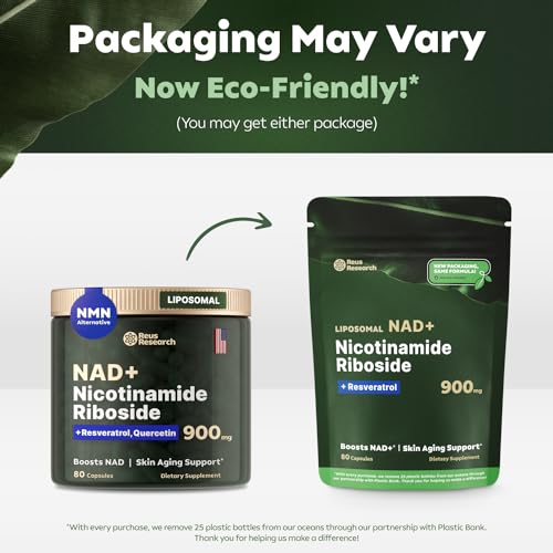 Reus Research Liposomal NMN, Resveratrol, Quercetin Capsules - Anti-Aging