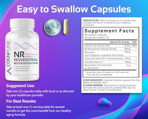 5-in-1 Anti-Aging NR + Resveratrol Supplement for Vitality