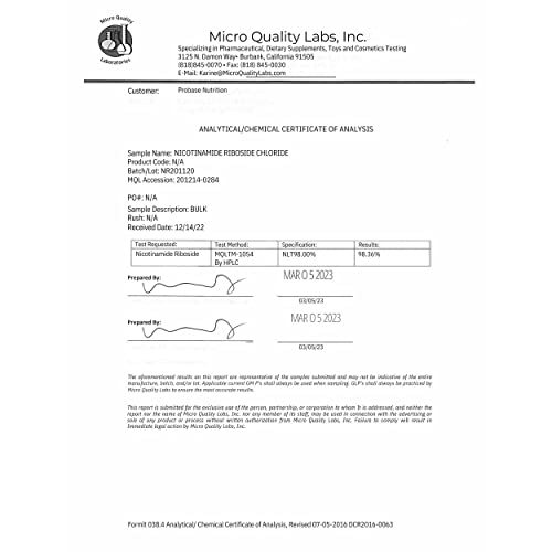Probase Nutrition NAD+ Boosting Supplement 30ct/500mg - Cellular Vitality