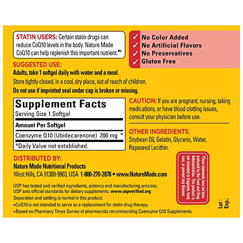 Nature Made CoQ10 200mg Softgels, Heart Health Support