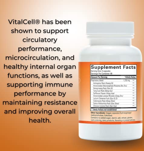 Vital Cell Natural Anti-Aging Supplement - 180 Capsules