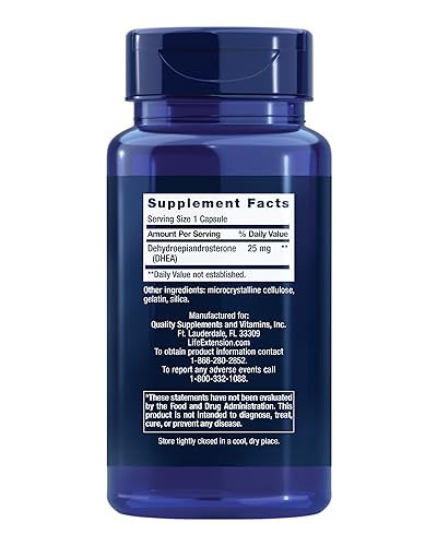 Life Extension DHEA 25 mg - Hormone Balance Supplement - 100 Capsules