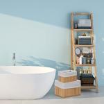 Bambus Aufbewahrungskorb 6er Set mit Stoffbezug