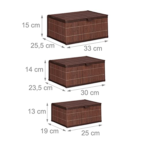 Bambus-Aufbewahrungskorb-Set - 3 Größen