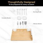 SMIRLY Bambus Käsebrett- und Messerset, Wurstbrett-Set