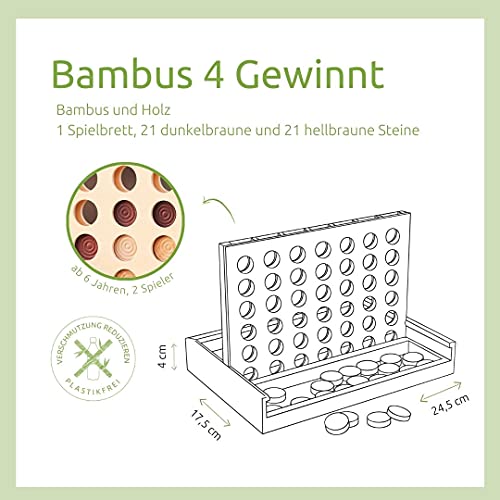 Pandoo Bambus 4 Gewinnt Spiel für Zwei
