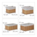 Bambus Aufbewahrungskorb 6er Set mit Stoffbezug