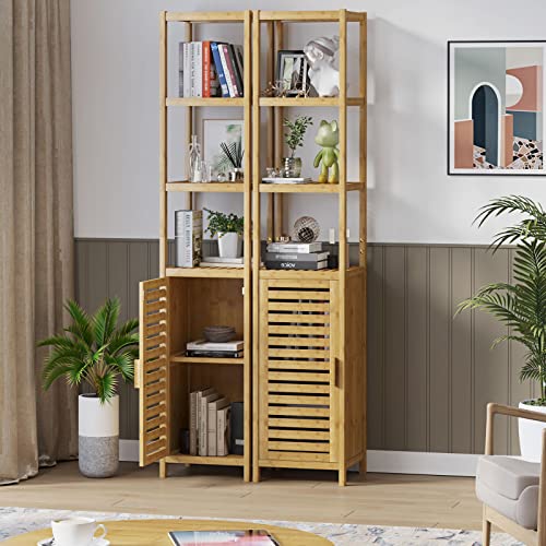 Bambus Hochschrank mit 3 offenen Fächern