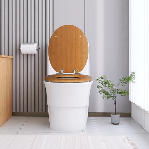 SAINOS Bambus WC Sitz mit Absenkautomatik, Holzdeckel, Qualität