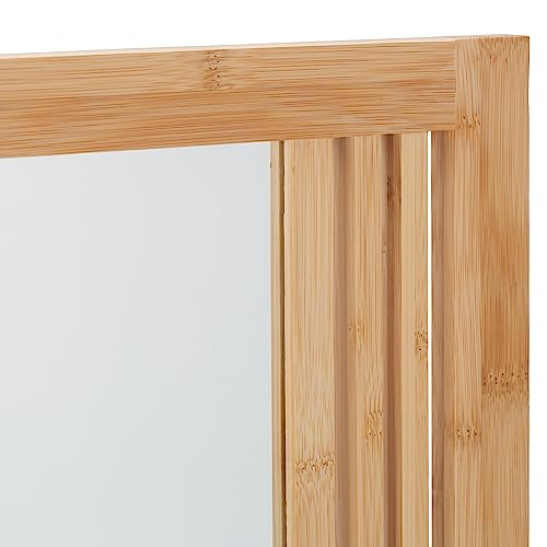 Bambus Wandspiegel mit Ablage und natürlichem Design
