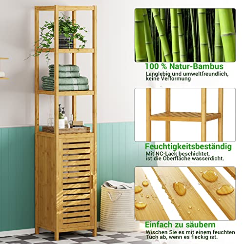 Bambus Hochschrank mit 3 offenen Fächern