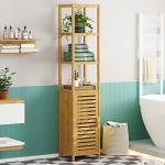 Bambus Hochschrank mit 3 offenen Fächern