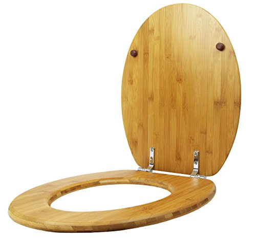 Bambus WC-Sitz mit Chromscharnieren