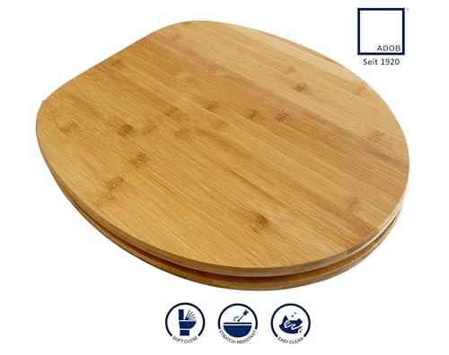 Dunkler Bambus-WC-Sitz mit Soft-Close-Scharnier