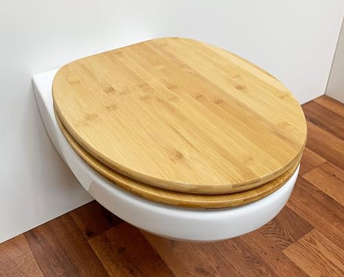 Dunkler Bambus-WC-Sitz mit Soft-Close-Scharnier