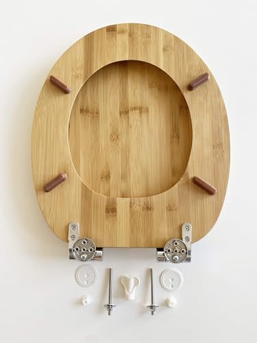 Dunkler Bambus-WC-Sitz mit Soft-Close-Scharnier