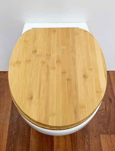 Dunkler Bambus-WC-Sitz mit Soft-Close-Scharnier