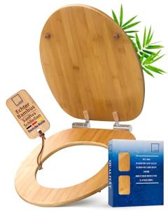 Dunkler Bambus-WC-Sitz mit Soft-Close-Scharnier