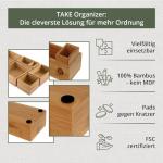 6-teiliges Schubladen Organizer aus Naturbambus