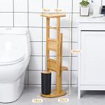 Yorbay Bambus WC-Garnitur mit Papierhalter und Ablage