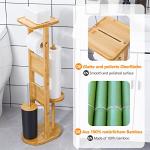 Yorbay Bambus WC-Garnitur mit Papierhalter und Ablage