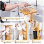 Yorbay Bambus WC-Garnitur mit Papierhalter und Ablage