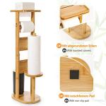 Yorbay Bambus WC-Garnitur mit Papierhalter und Ablage