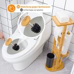 Yorbay Bambus WC-Garnitur mit Papierhalter und Ablage