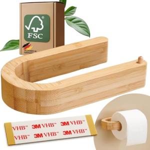Bambus Toilettenpapierhalter - Ohne Bohren