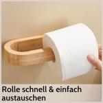 Bambus Toilettenpapierhalter - Ohne Bohren