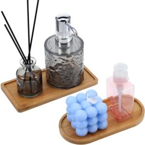 2er Set Bambus Badezimmer-Tablett, Retro Design