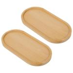 Ovale Bambus Tabletts im 2er Set 17,5 x 8,8 cm