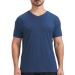 Bambus Herren V-Neck T-Shirt in Pacific Blue