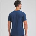 Bambus Herren V-Neck T-Shirt in Pacific Blue