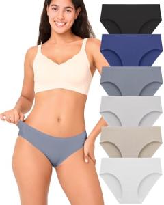 BAMBOO COOL Damen No Show Seamlose Unterwäsche 6er-Pack