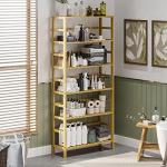 VIAGDO Verstellbares Regal aus Bambus für die Aufbewahrung zu Hause