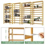 VIAGDO Verstellbares Regal aus Bambus für die Aufbewahrung zu Hause