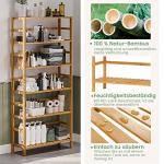 VIAGDO Verstellbares Regal aus Bambus für die Aufbewahrung zu Hause