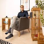 Relaxdays Bambus-Eckregal mit 2 Fachböden